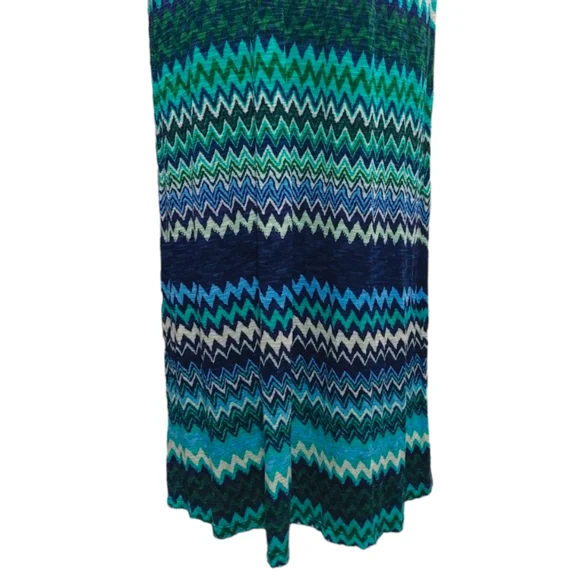 The Addison Story Blue Green Chevron Sleeveless Maxi Dress Women's Size Small S - Picture 7 of 13